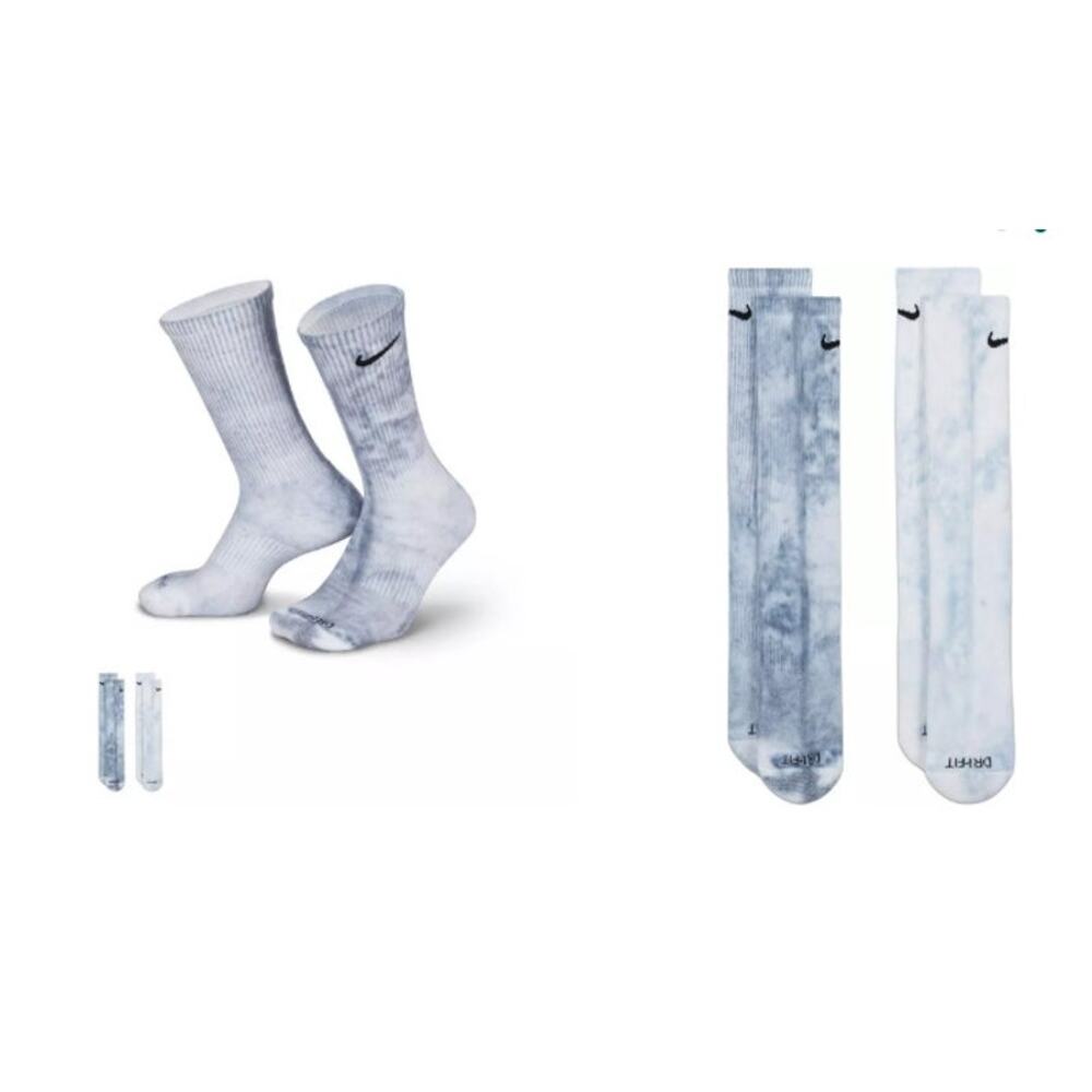 New NWT Nike Everyday Plus Cushioned Tie-Dye‎ Crew Socks 2 Pack Men's 12-15